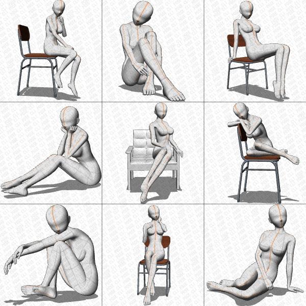 【ポーズ作画資料集004】全身ポーズ27点