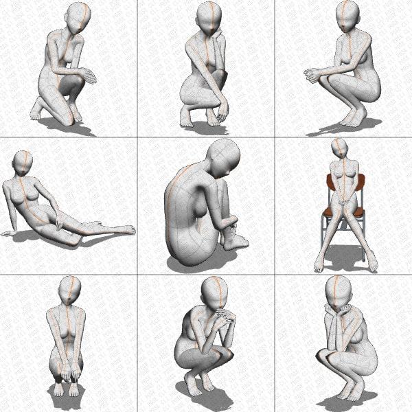 【ポーズ作画資料集004】全身ポーズ27点