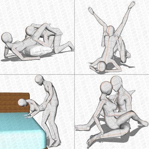 【ポーズ作画資料集006】48手ポーズ12点