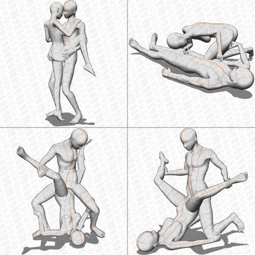 【ポーズ作画資料集006】48手ポーズ12点