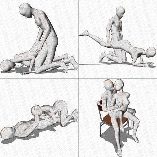 【ポーズ作画資料集007】48手ポーズ12点