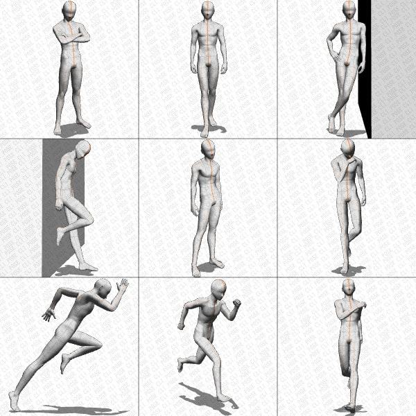 【ポーズ作画資料集008】全身ポーズ27点