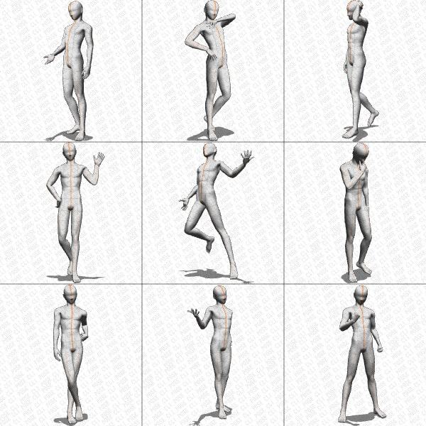 【ポーズ作画資料集008】全身ポーズ27点