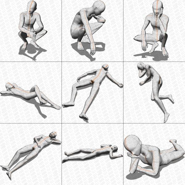 【ポーズ作画資料集009】全身ポーズ27点