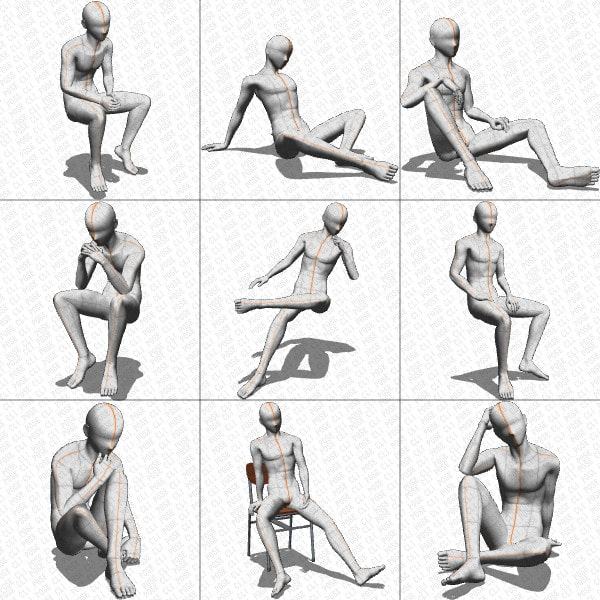 【ポーズ作画資料集009】全身ポーズ27点