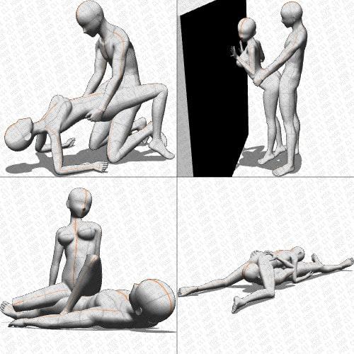 【ポーズ作画資料集010】48手ポーズ12点