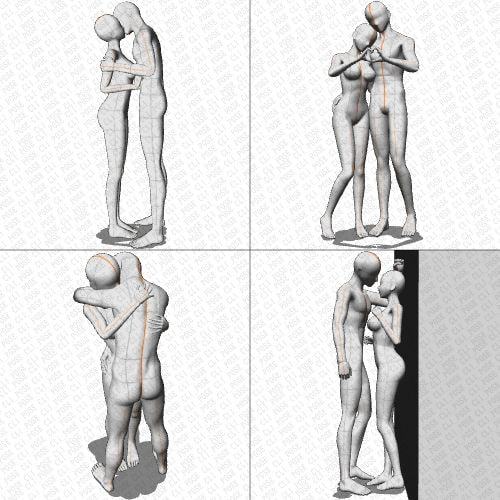 【ポーズ作画資料集011】身長差小全身ポーズ12点