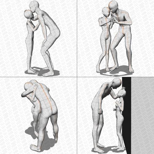 【ポーズ作画資料集014】身長差大全身ポーズ12点