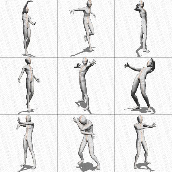 【ポーズ作画資料集015】全身ポーズ27点