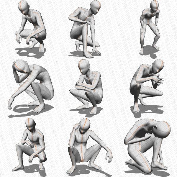 【ポーズ作画資料集017】全身ポーズ27点