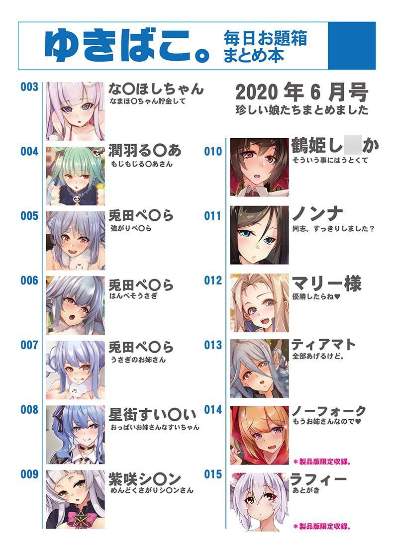 ゆきばこ～毎日お題箱まとめ本～2020年6月号～