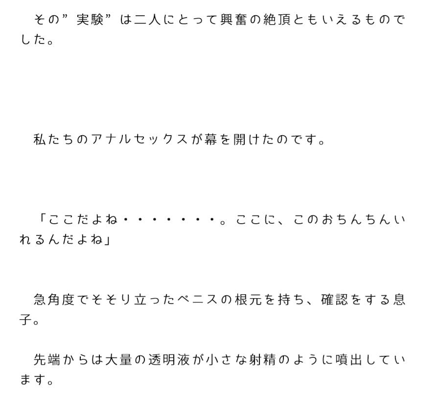 エスカレートしていく息子とのセックス アナルセックスにたどり着いた二人