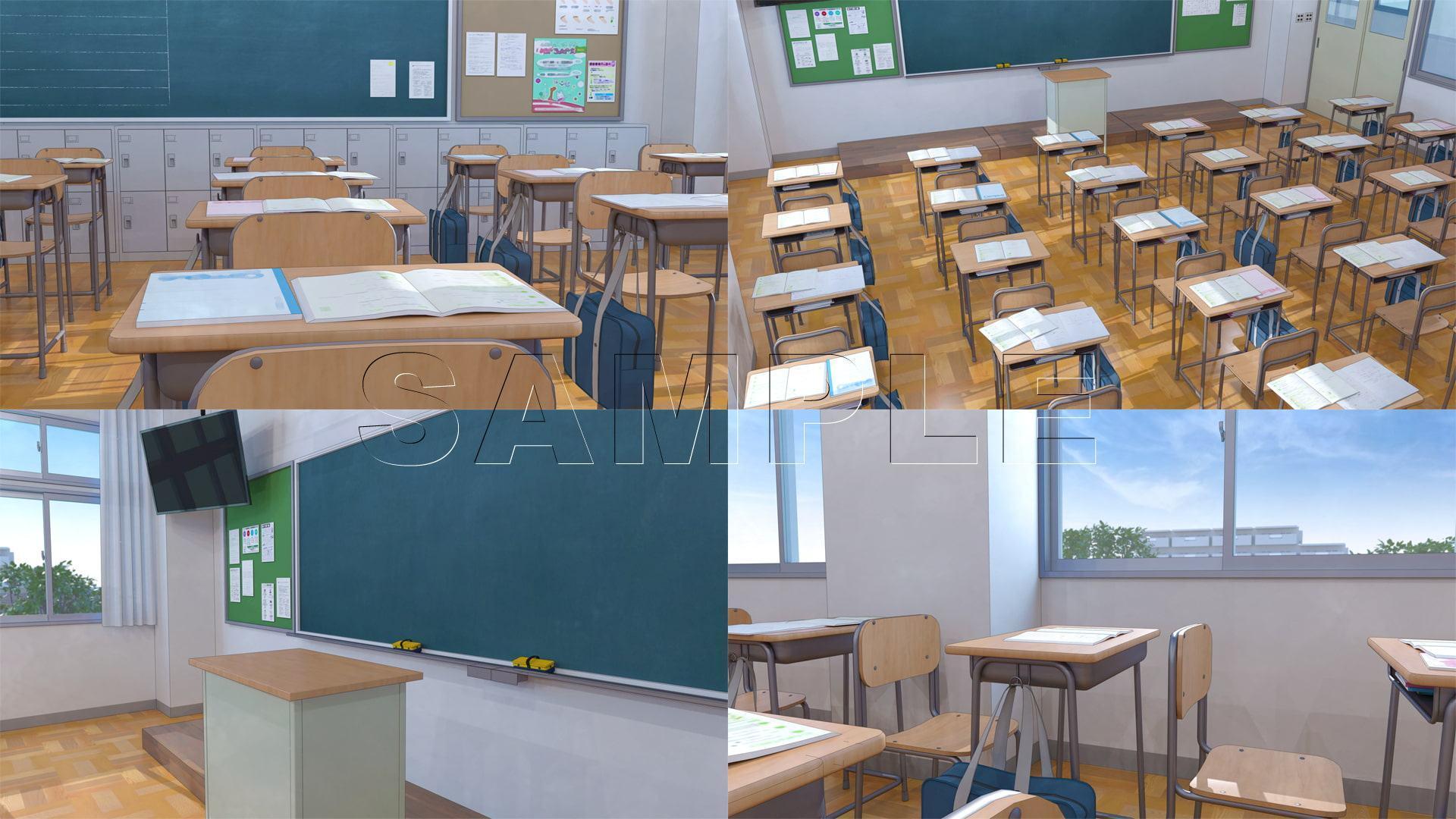 著作権フリー背景CG集 学校の教室