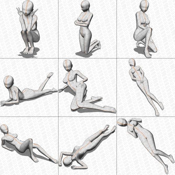 【ポーズ作画資料集020】全身ポーズ27点