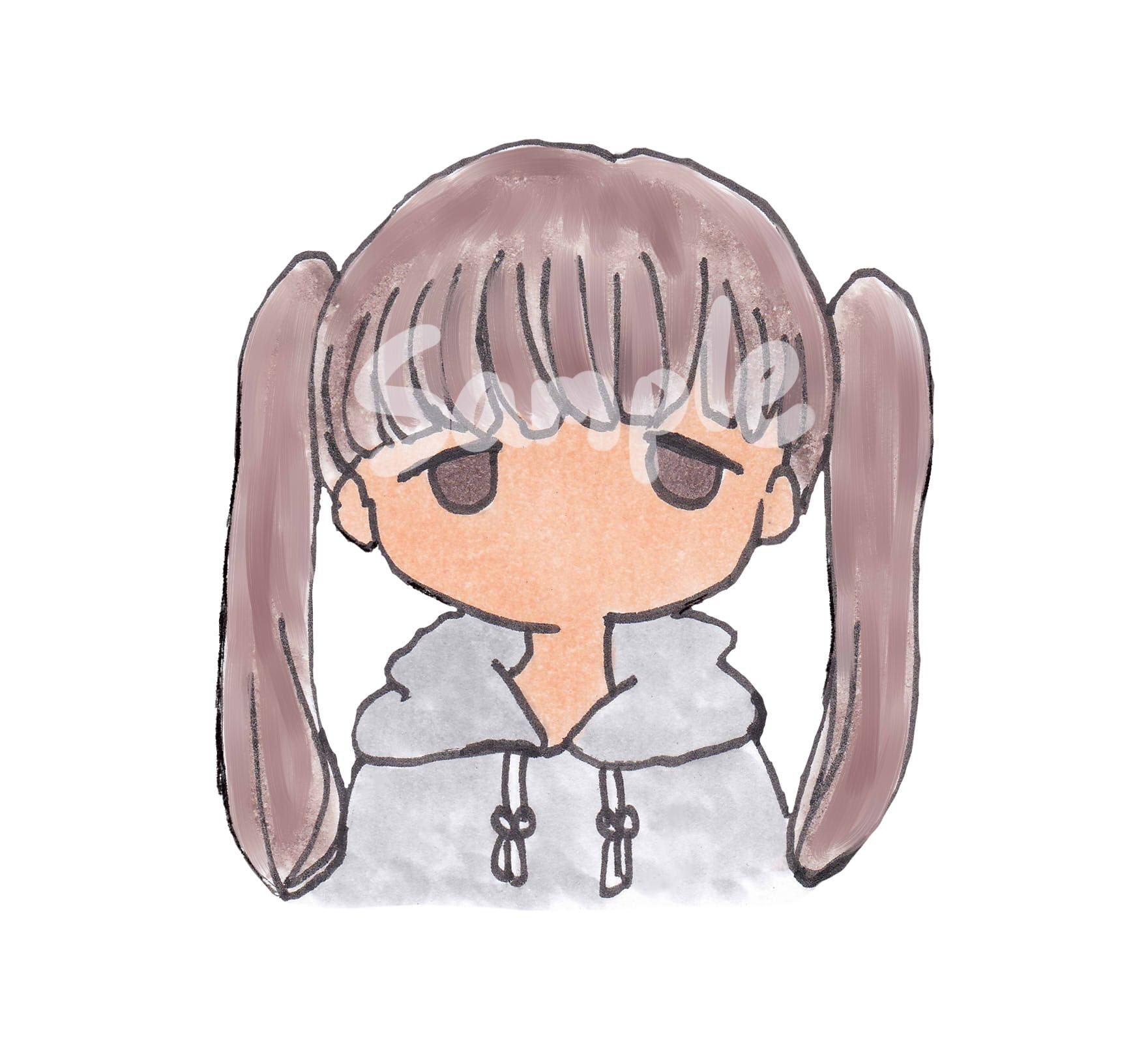 【商用OK】ツインテール女の子イラスト/表情6つ