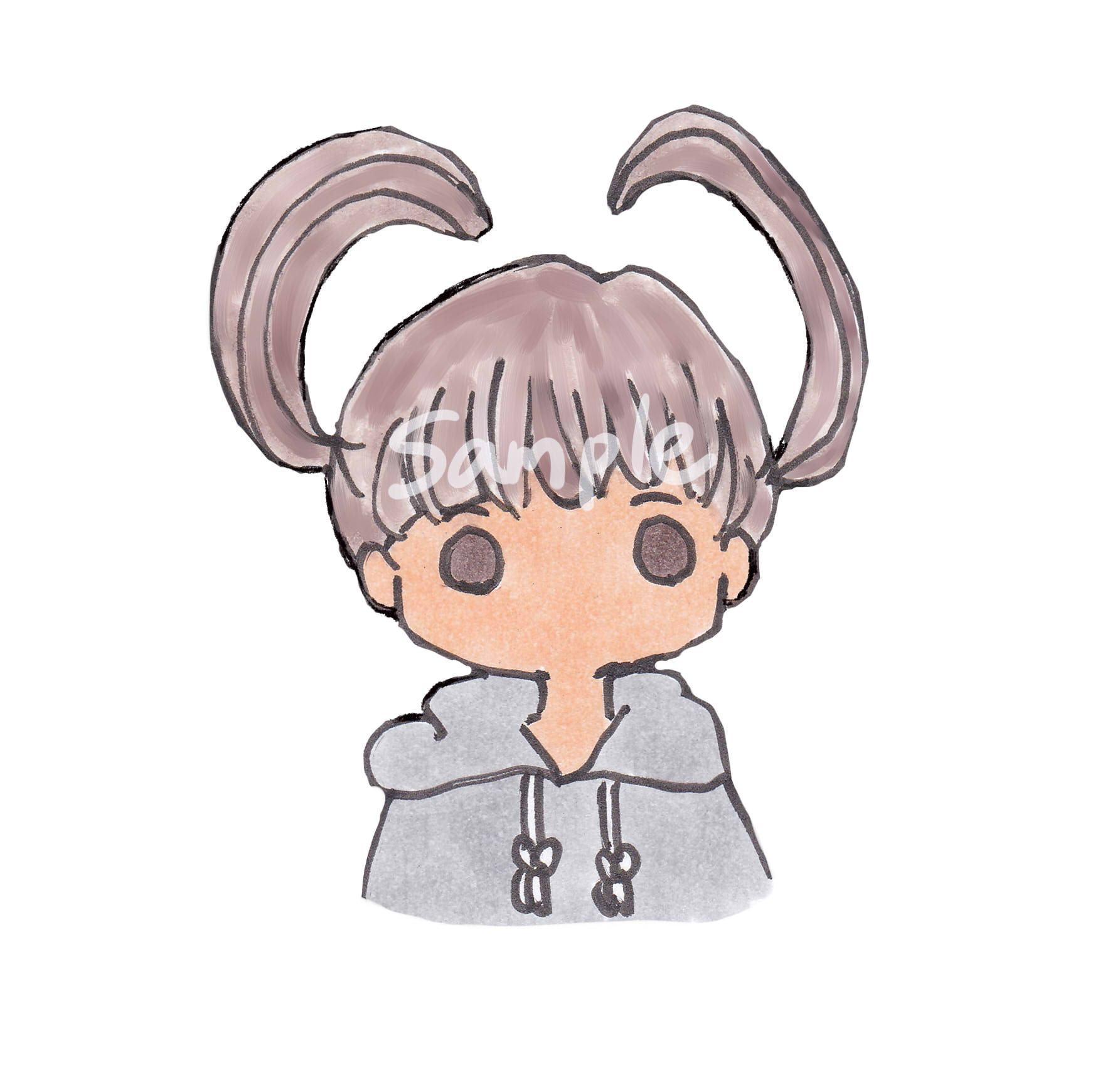 【商用OK】ツインテール女の子イラスト/表情6つ