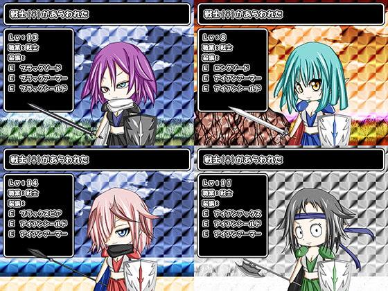 【画像素材】戦士:♀ タイプ1～4【4体セット】