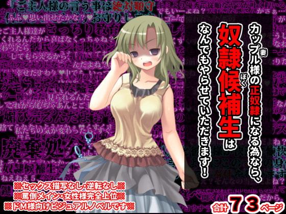 カップル様の正奴隷になる為なら、奴隷候補生はなんでもやらせていただきます!