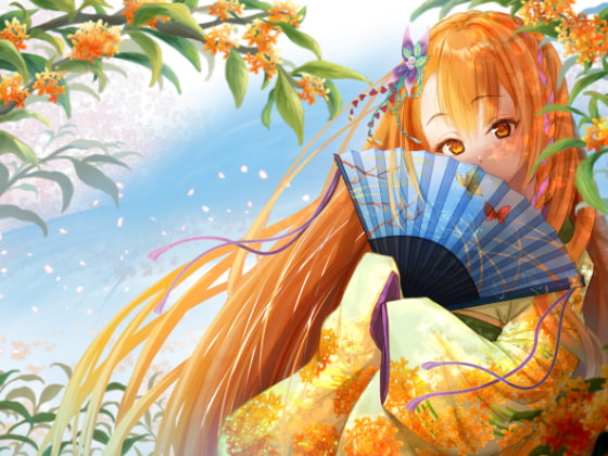 イラスト・CG 壁紙(サイズ計七種) 金木犀と少女