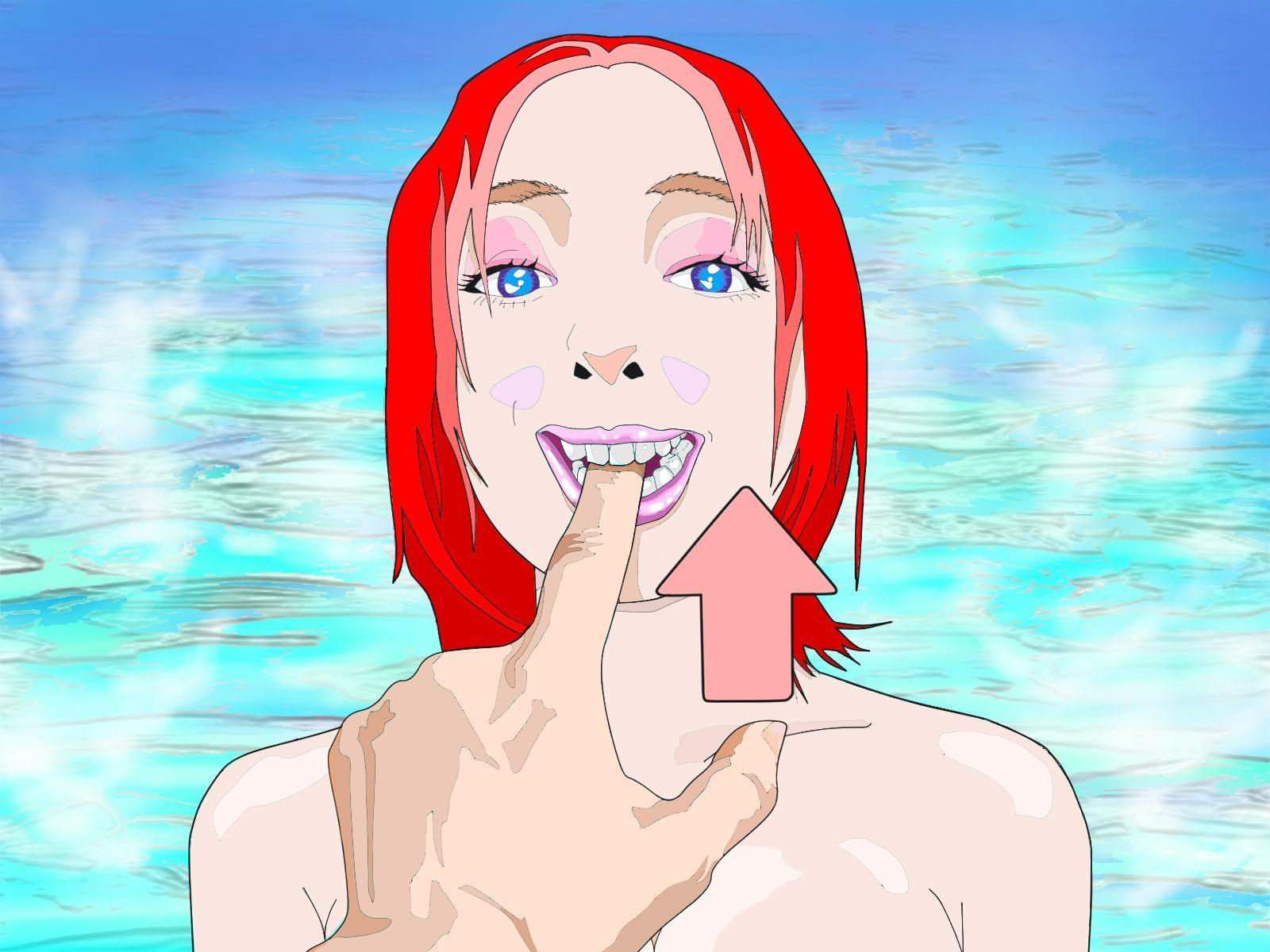 舌で指舐めマッサージ