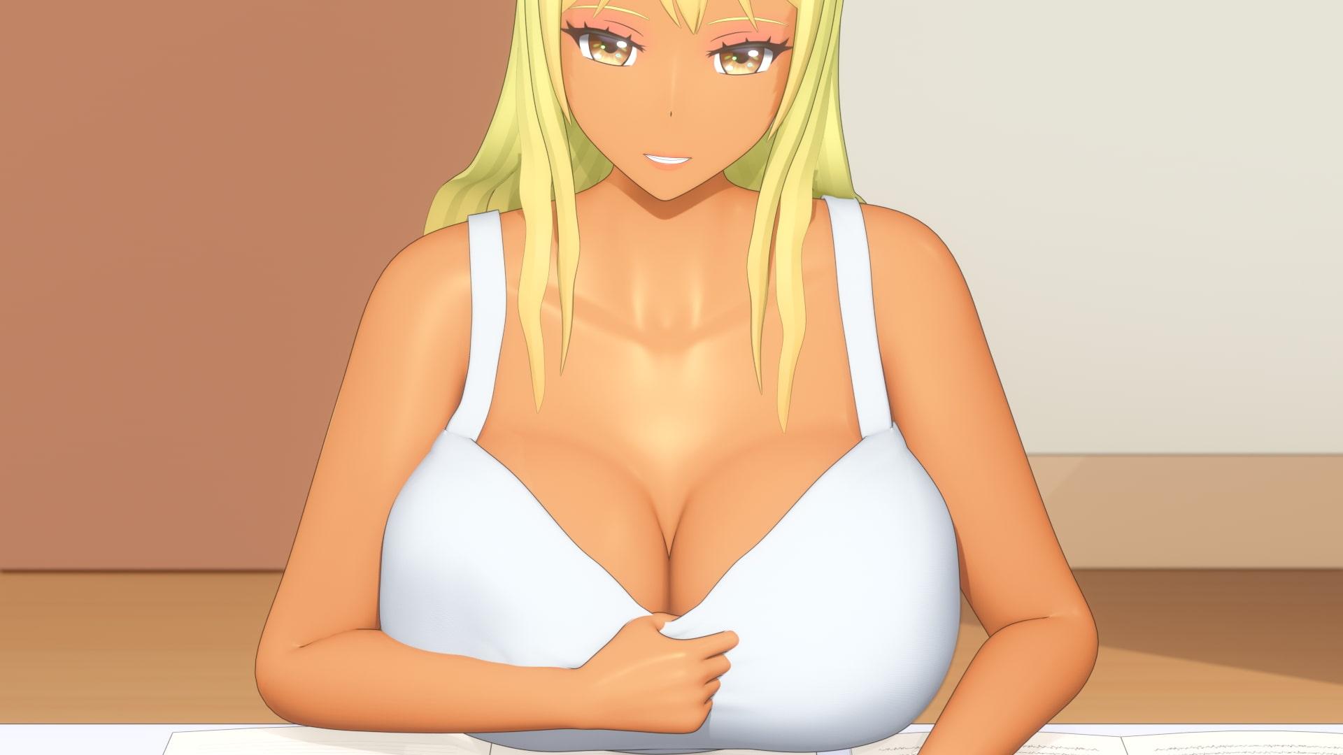 金髪褐色巨乳ギャルとえっちな勉強会!