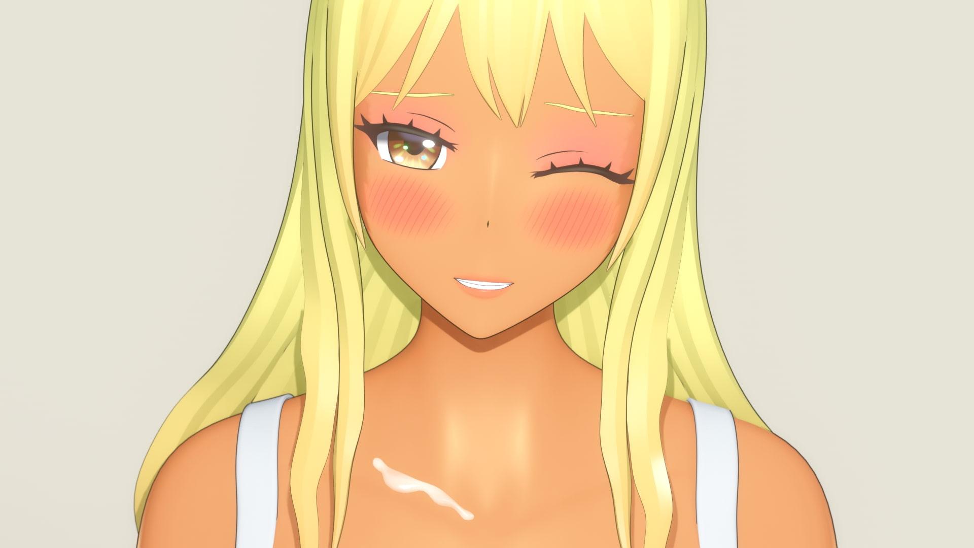 金髪褐色巨乳ギャルとえっちな勉強会!