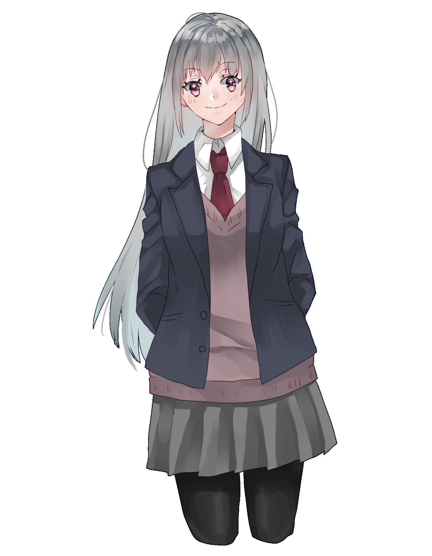 ブレザー女子学生立ち絵素材