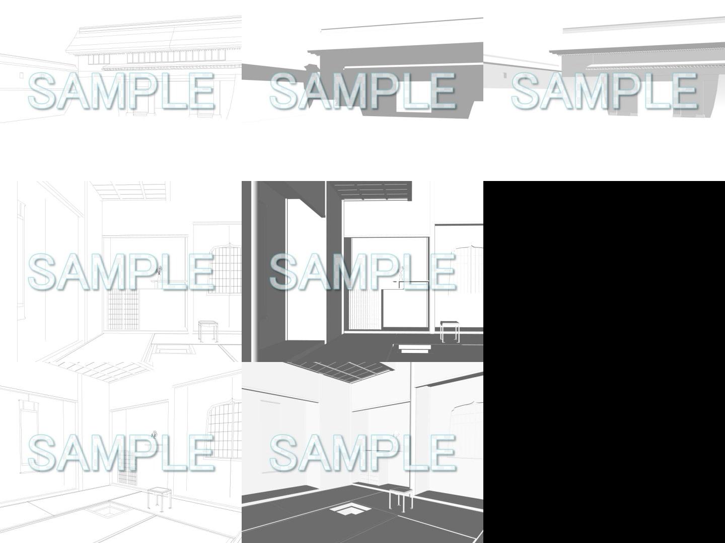 みにくる背景CG線画素材集『江戸編』part01