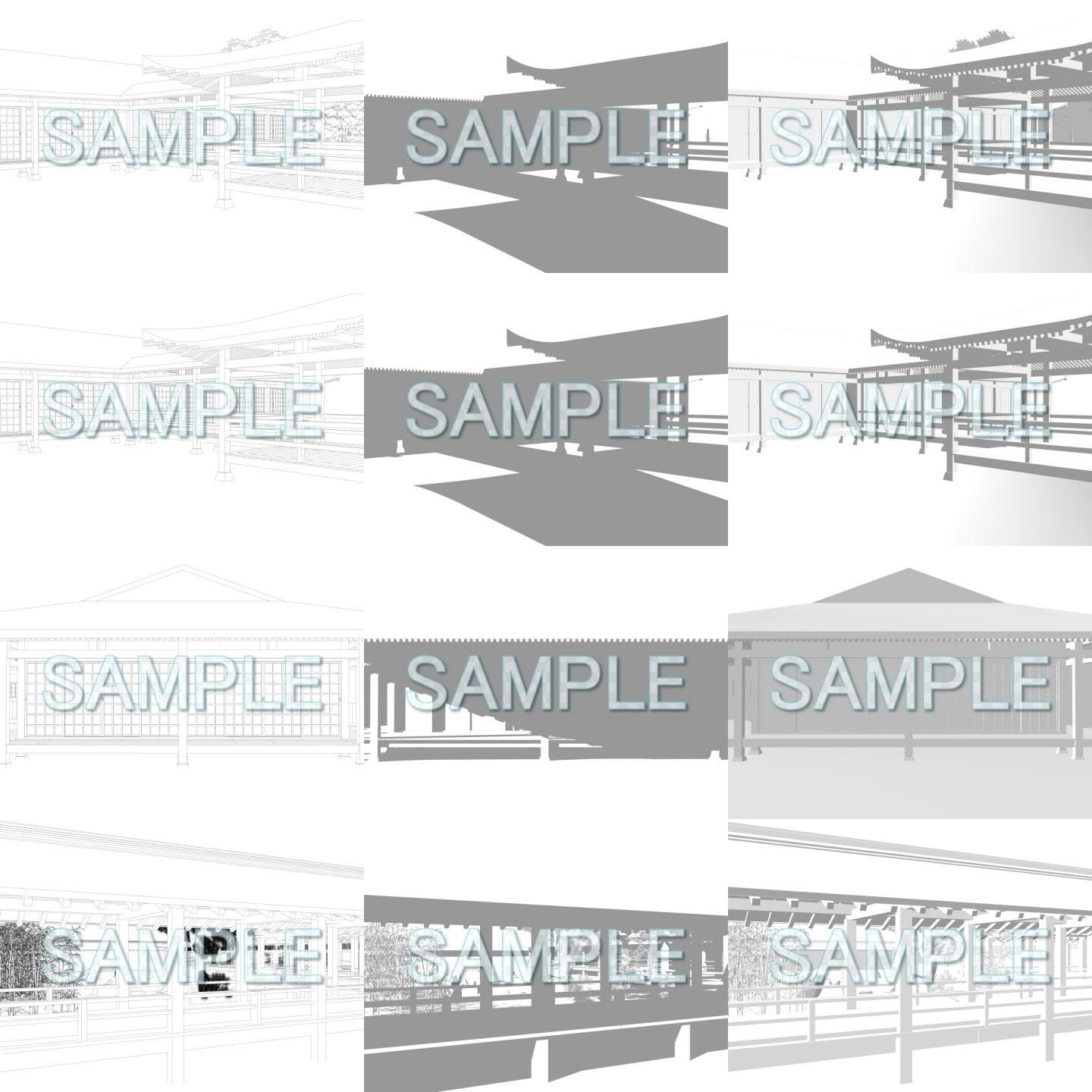 みにくる背景CG線画素材集『江戸編』part01