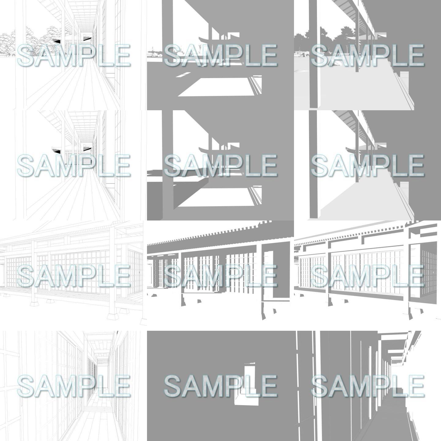 みにくる背景CG線画素材集『江戸編』part01