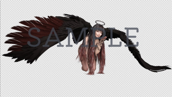 素材屋☆歌う宝石箱☆画像素材(聖天使&闇天使)