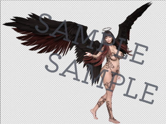 素材屋☆歌う宝石箱☆画像素材(聖天使&闇天使)