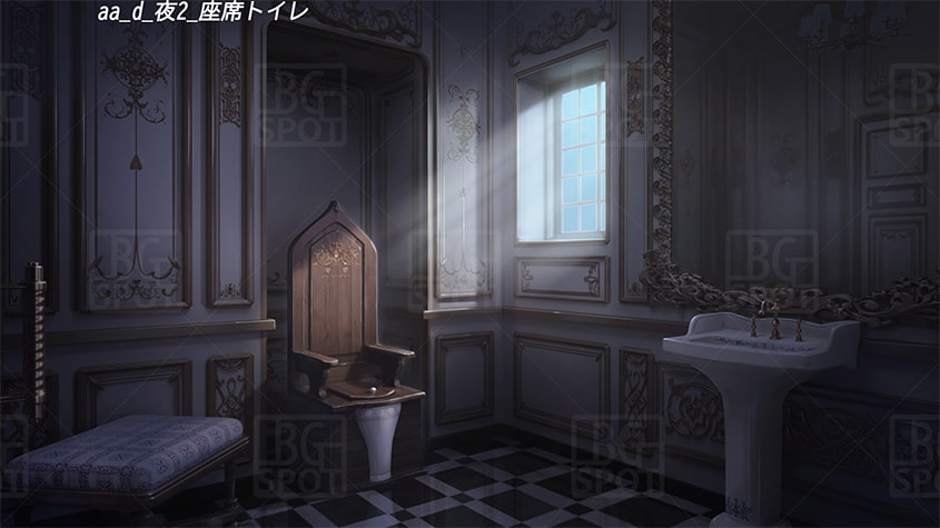 BG_豪華な部屋のトイレ、時にお風呂、あるいは…