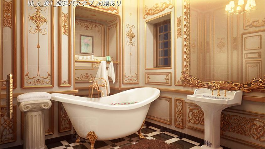 BG_豪華な部屋のトイレ、時にお風呂、あるいは…