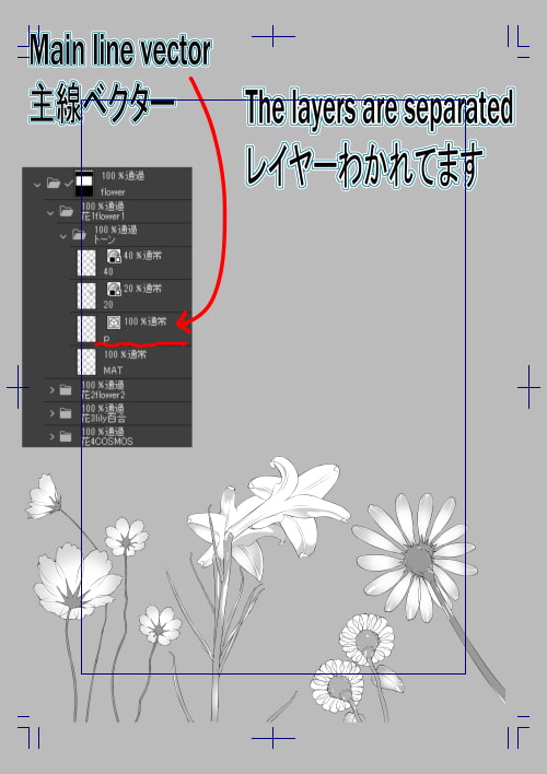 素材をどうぞ『花の裏側画像』