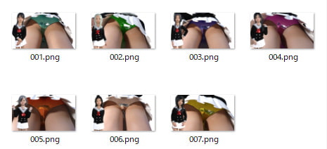 7人の光沢パンツ