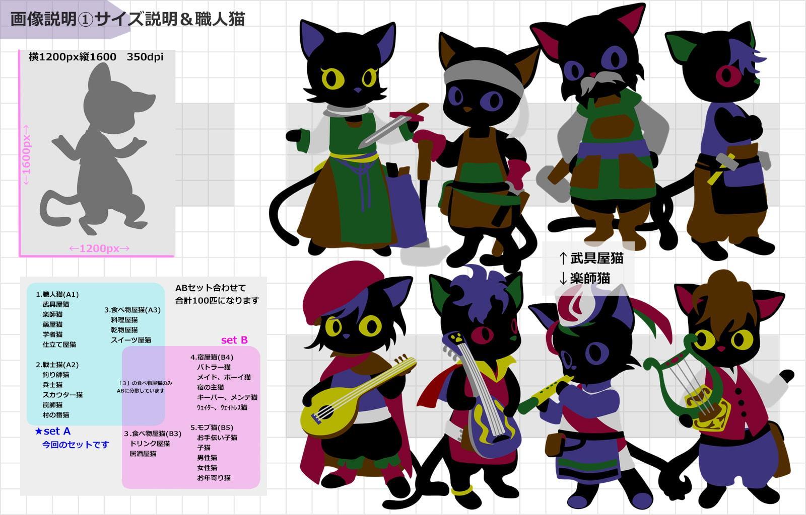 SD立ち絵【BLACK&Cats】setA