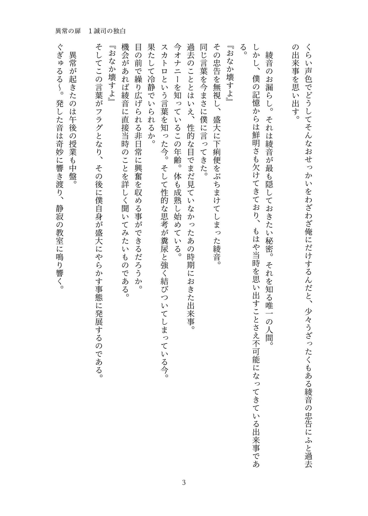 異常の扉 1誠司の独白