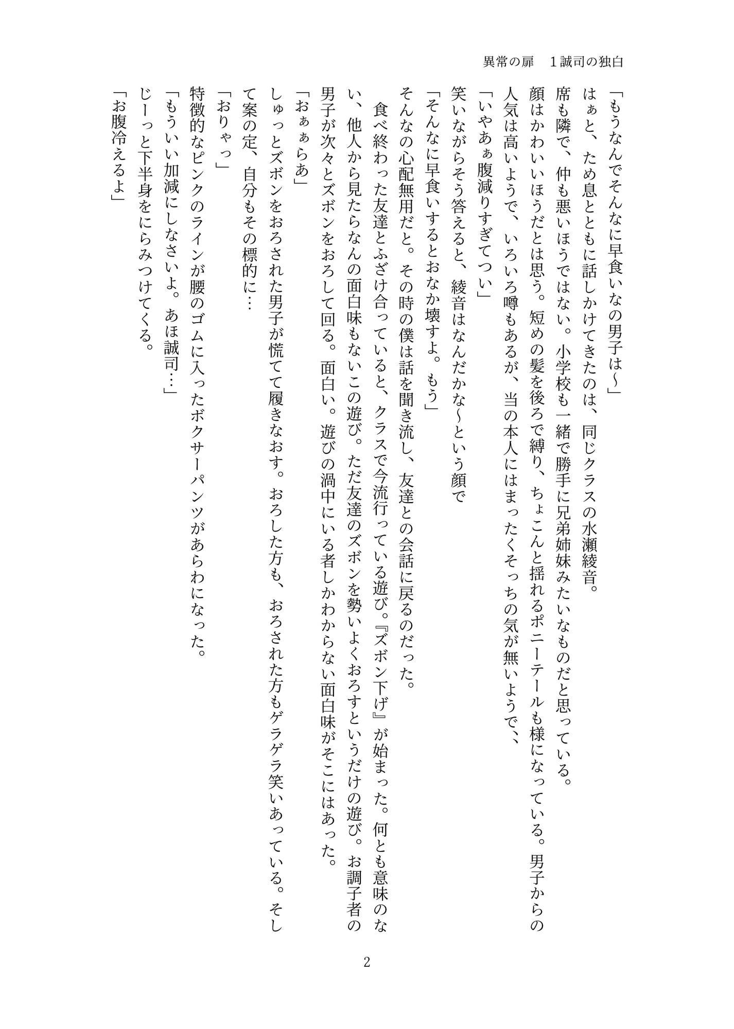 異常の扉 1誠司の独白