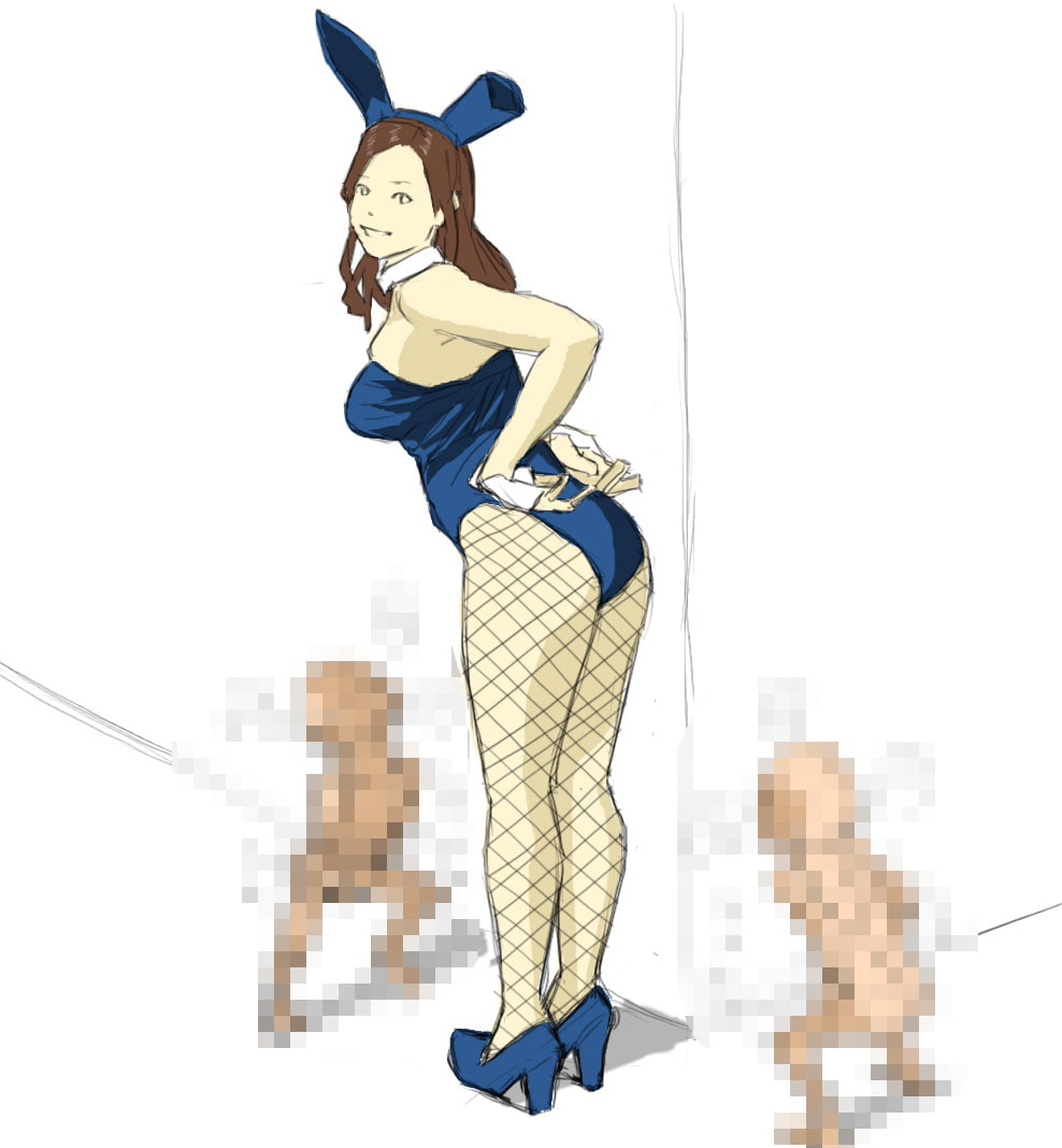 小人に群がられる爆乳長身お姉さん