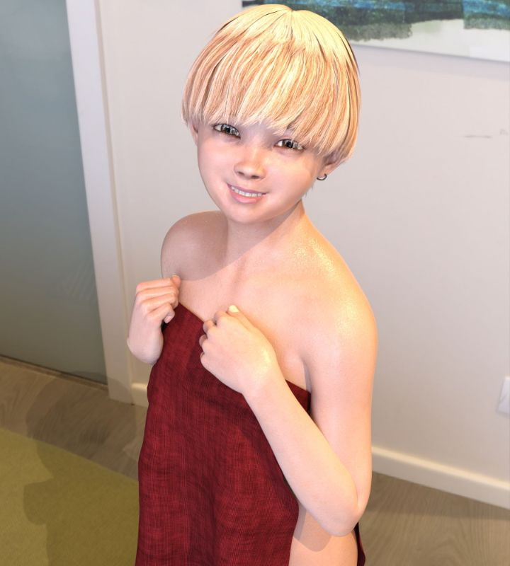 金髪小柄JKとホテルで援交HするCG集