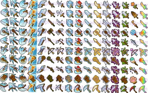 【ドット絵】武器スキルアイコン素材(24×24)と(32×32)