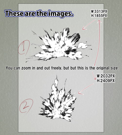 素材をどうぞ『モノクロの爆発01』