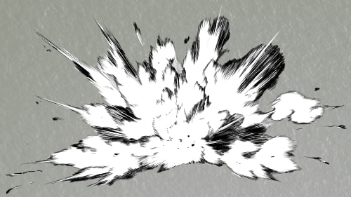 素材をどうぞ『モノクロの爆発01』