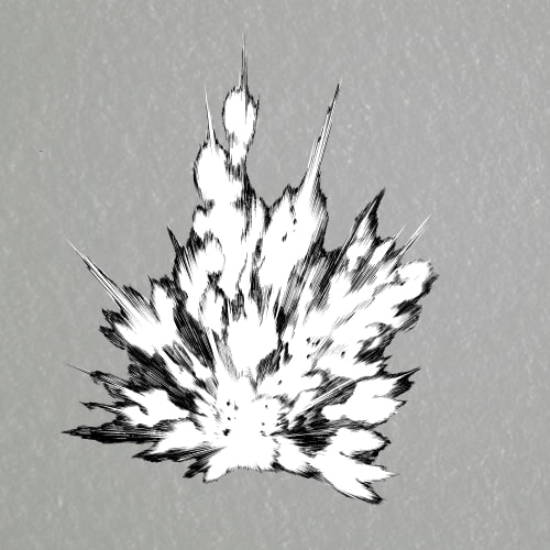 素材をどうぞ『モノクロの爆発01』