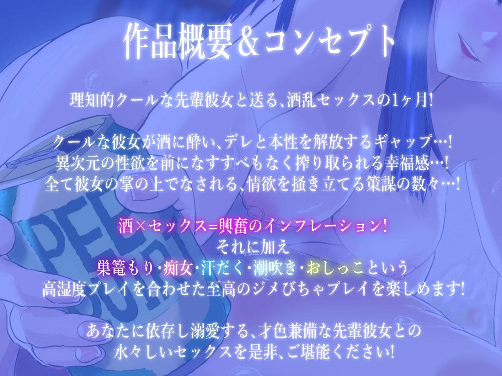 【クール⇄酔デレ】酒と大学と女汁とマ〇コ ～週末の性獣JD「鷺宮先輩」と送る液だくびちゃびちゃSEXライフ～【KU100】