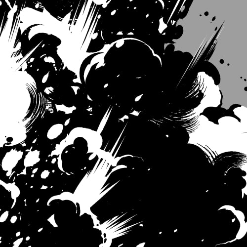 素材をどうぞ『モノクロの爆発02』