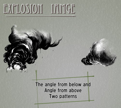 素材をどうぞ『モノクロの爆発07』