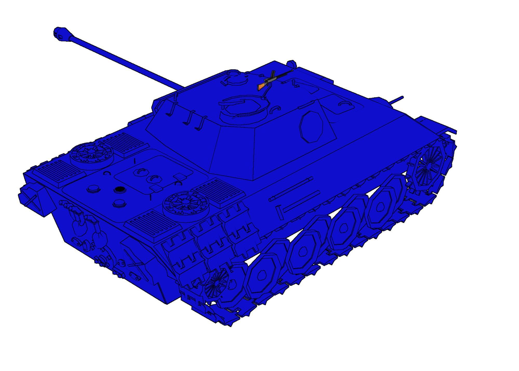 3Dで作ったのでいろんな角度の画像があります『著作権フリー素材 ドイツ パンター戦車』