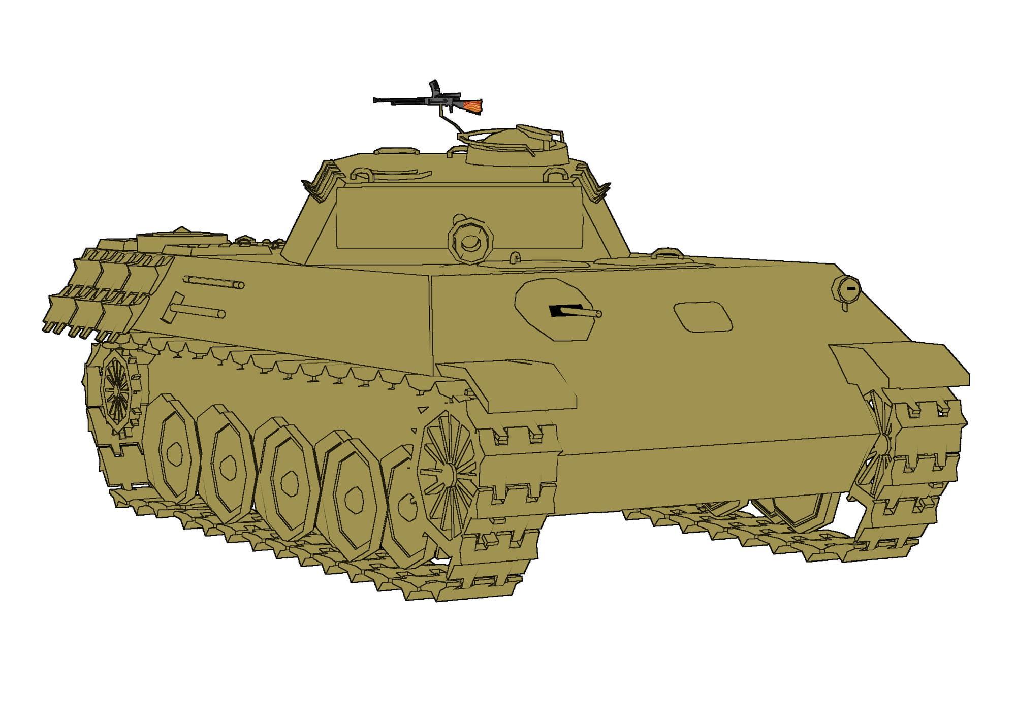 3Dで作ったのでいろんな角度の画像があります『著作権フリー素材 ドイツ パンター戦車』